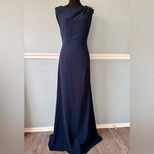 Tadashi Shoji Navy Blue Maxi Dress 8